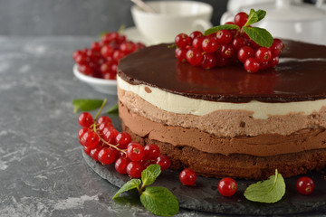 Triple chocolate cake