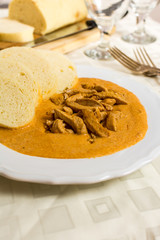 Chicken on red pepper