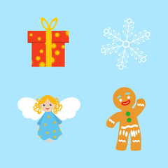 Christmas retro icons, elements and illustrations