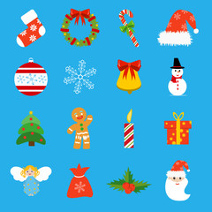 Christmas retro icons, elements and illustrations