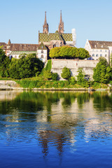 Fototapeta premium Basel architecture along Rhine River