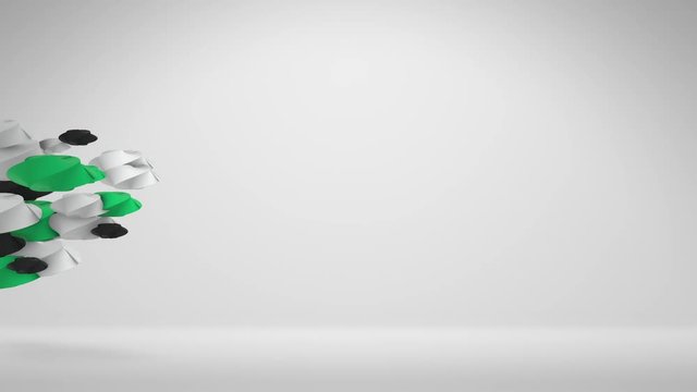 Flying 3D Distorted Cube Shapes Moving To The Off Screen