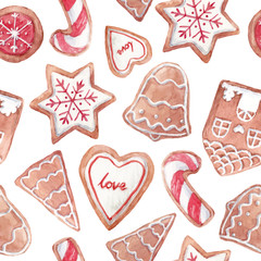 Nice ginger cookies vector pattern