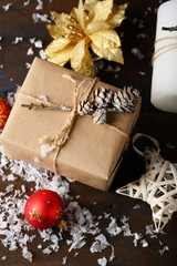 Holiday christmas box top view