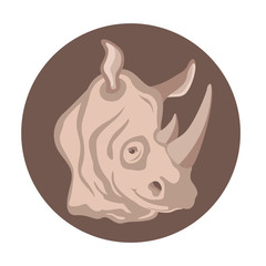 Rhino head vector illustration style Flat