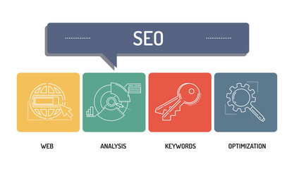 SEARCH ENGINE OPTIMIZATION - LINE ICONS CONCEPT