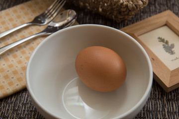 Fresh egg in the Cup