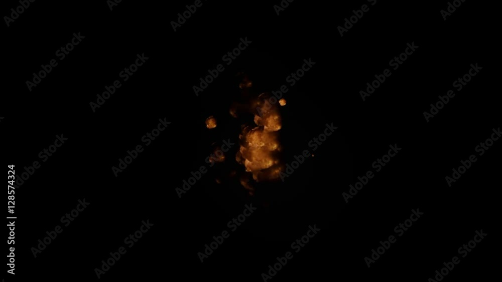 Poster realistic explosion and flames with alpha channel