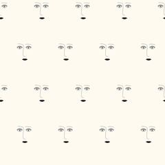 seamless pattern with abstract face