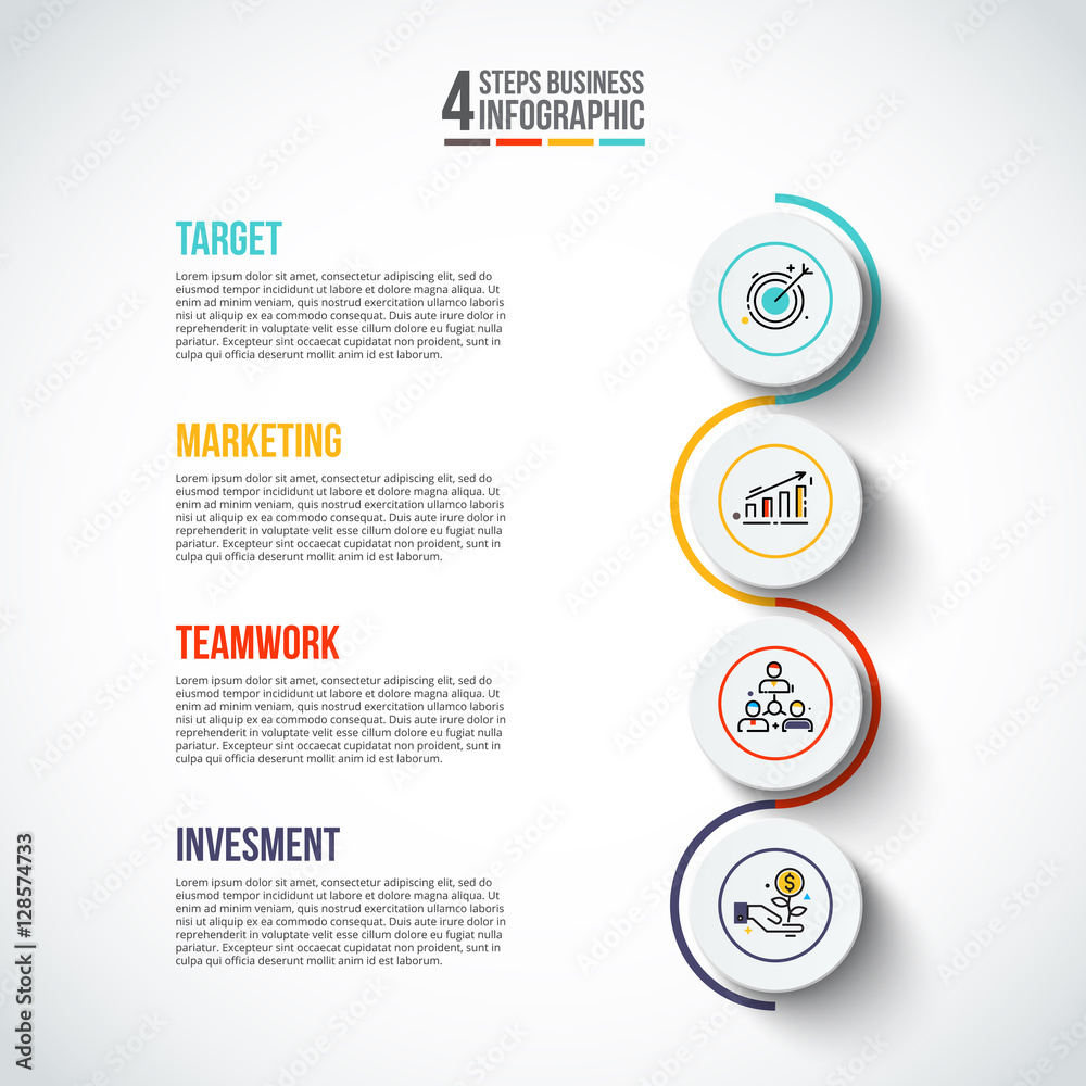 Poster vector circles with thin lines for infographics.