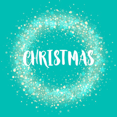 Decoration ornament snowflake wreath glitter glow Merry Christmas text