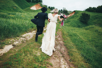 Fashion young people on their wedding