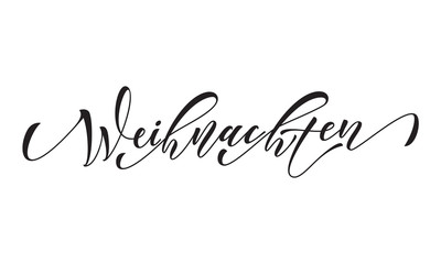 German Merry Christmas Frohe Weihnachten calligraphy text greeting