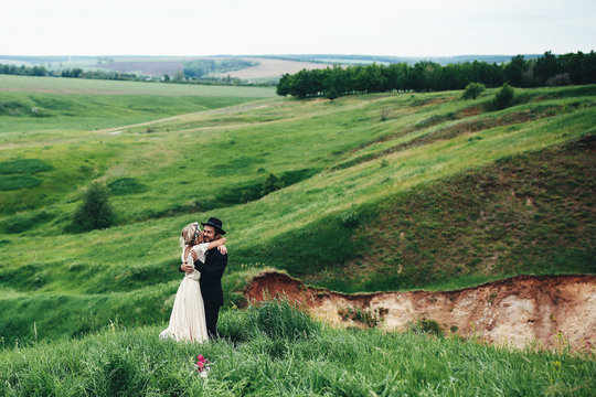 Beautiful couple in love in the nature