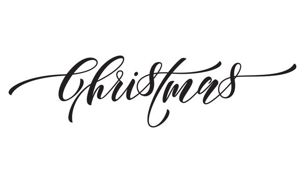 Festive calligraphy text greeting Merry Christmas