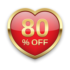 80% off silver badge, vector