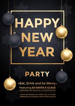 December New Year premium club party invitation poster