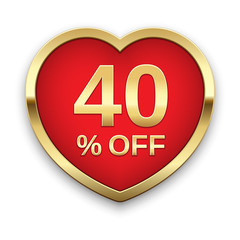 40% off silver badge, vector