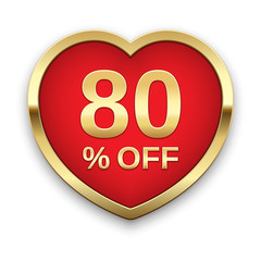 80% off silver badge, vector