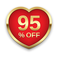 95% off silver badge, vector
