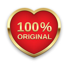 100% original golden badge, vector.