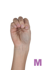 Obraz premium Sign language. Letter M made by fingers