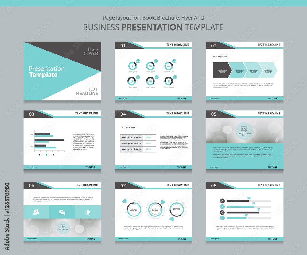 Poster page layout design template for business presentation page with page cover background design and inf