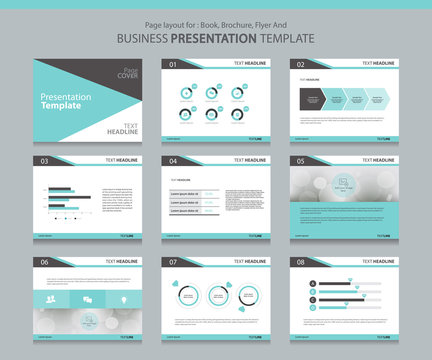 Page layout design template  for business presentation page  with page cover background design and infographic elements design 