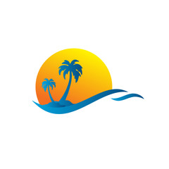 resort travel landscape logo