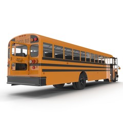 Fototapeta na wymiar School bus isolated on white. 3D illustration