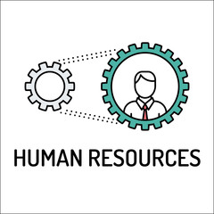 Fototapeta premium Human Resources Line Icon