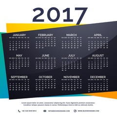 2017 new year calendar template