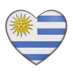 Obraz premium Uruguay heart