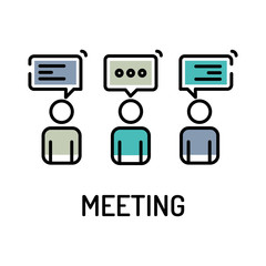 Meeting Line Icon