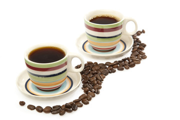 coffee with coffee beans