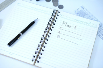Plan A written on a blank notepad
