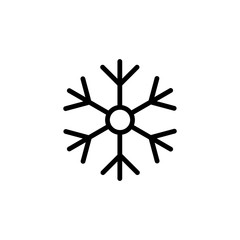 thin line snowflake icon on white background