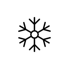 thin line snowflake icon on white background