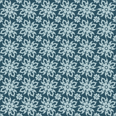 Abstract background - blue floral pattern seamless