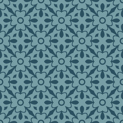 Abstract background - blue floral pattern seamless
