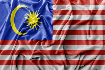 Ruffled waving Malaysia flag