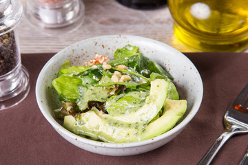 salad with salmon and avocado
