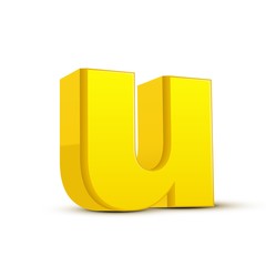 lowercase yellow letter U