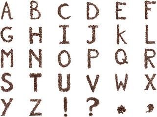Coffee beans alfabet © marcinmaslowski