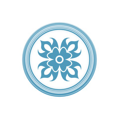 Abstract floral decoration element, circle ornament