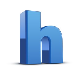 lowercase blue letter H