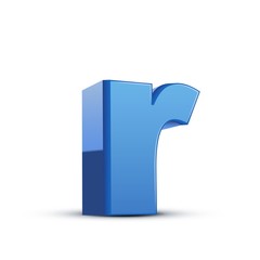 lowercase blue letter R