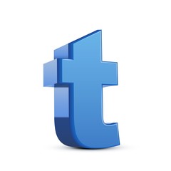 Obraz premium lowercase blue letter T