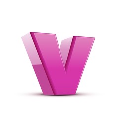 lowercase light pink letter V