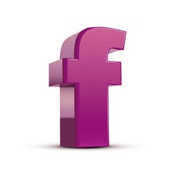 Obraz premium lowercase purple letter F